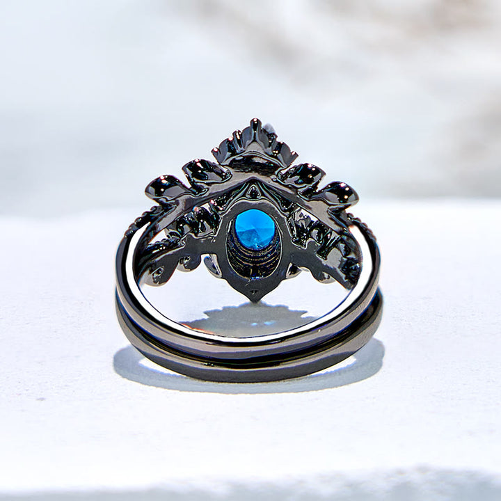 Ensemble de 2 bagues de fiançailles en saphir naturel Olivenorma