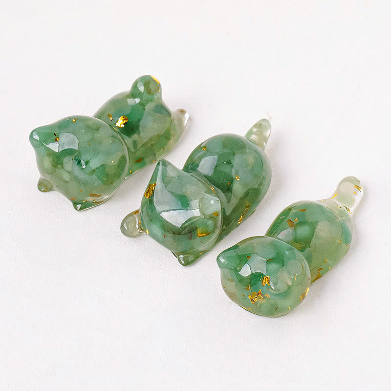 Olivenorma 1 pièce de décoration en cristal époxy en forme de chaton endormi