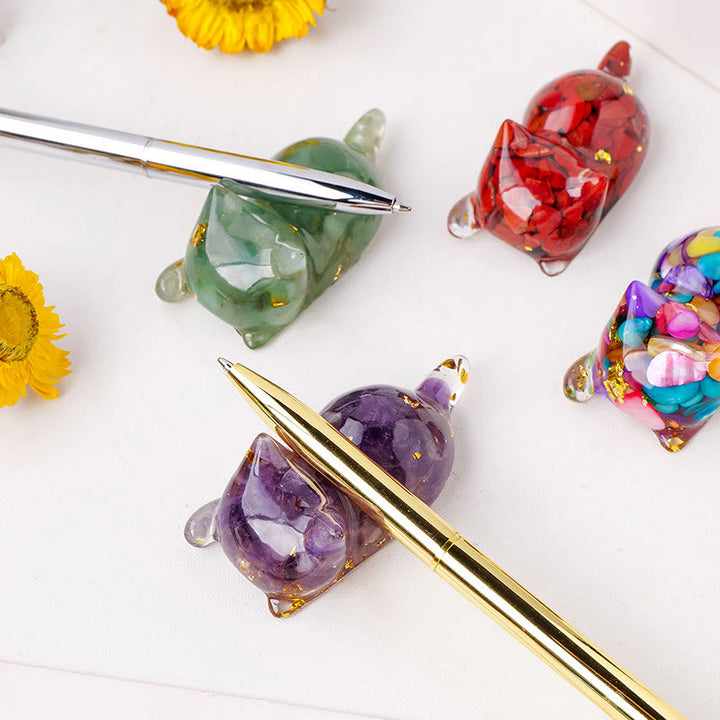 Olivenorma 1 pièce de décoration en cristal époxy en forme de chaton endormi