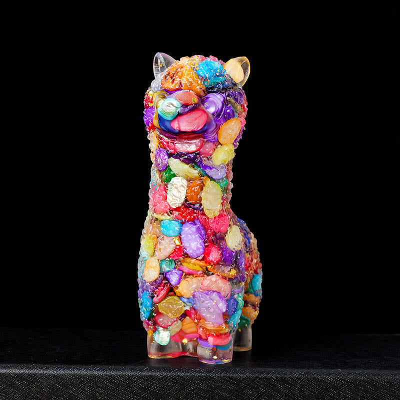 Décoration en cristal époxy alpaga avec pierres précieuses Olivenorma