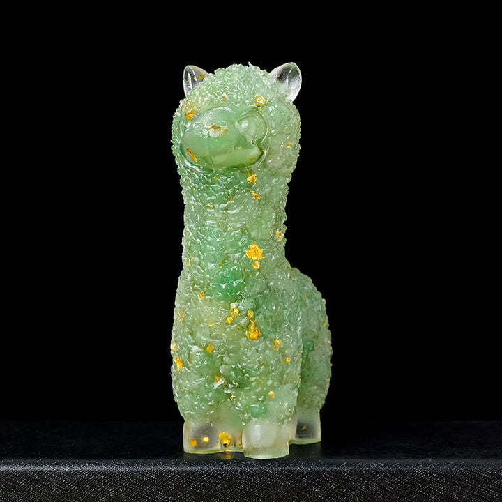 Décoration en cristal époxy alpaga avec pierres précieuses Olivenorma