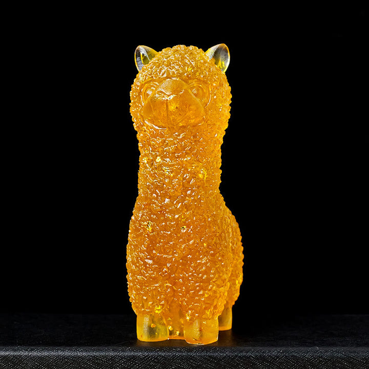 Décoration en cristal époxy alpaga avec pierres précieuses Olivenorma