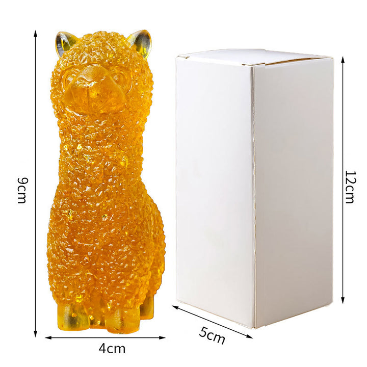 Décoration en cristal époxy alpaga avec pierres précieuses Olivenorma