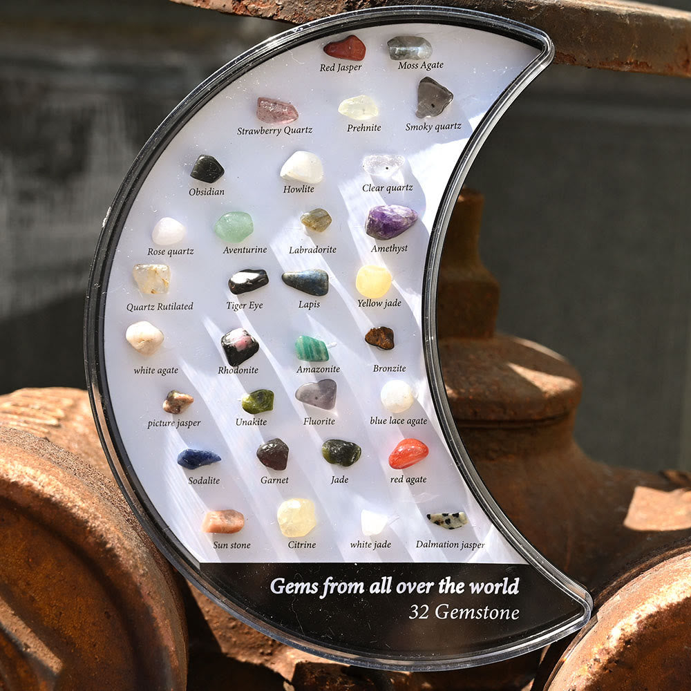 Ensemble de 32 spécimens minéraux de lune Olivenorma