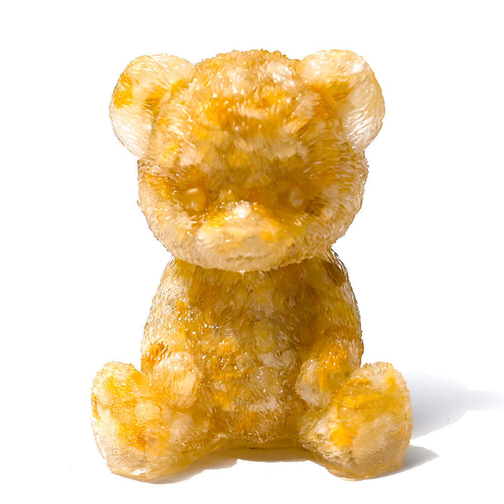 Décoration en pierre précieuse en forme d'ours en cristal époxy Olivenorma