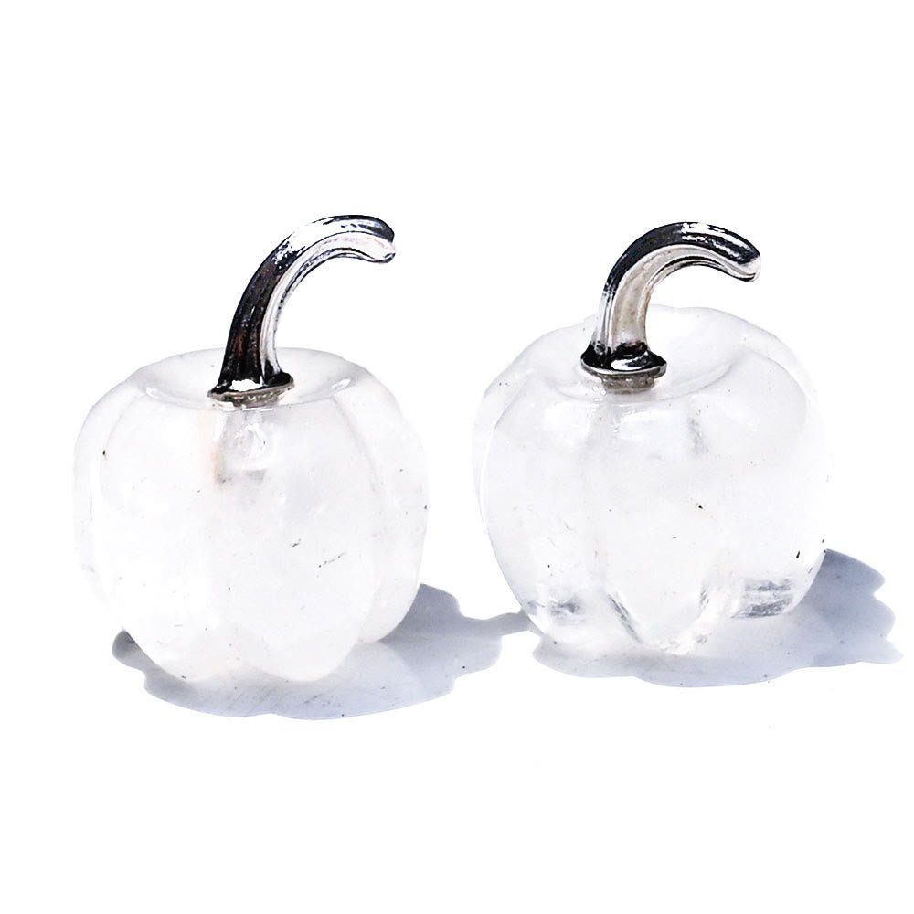 Olivenorma 2 cm Décoration en pierre précieuse sculptée en forme de citrouille en cristal naturel