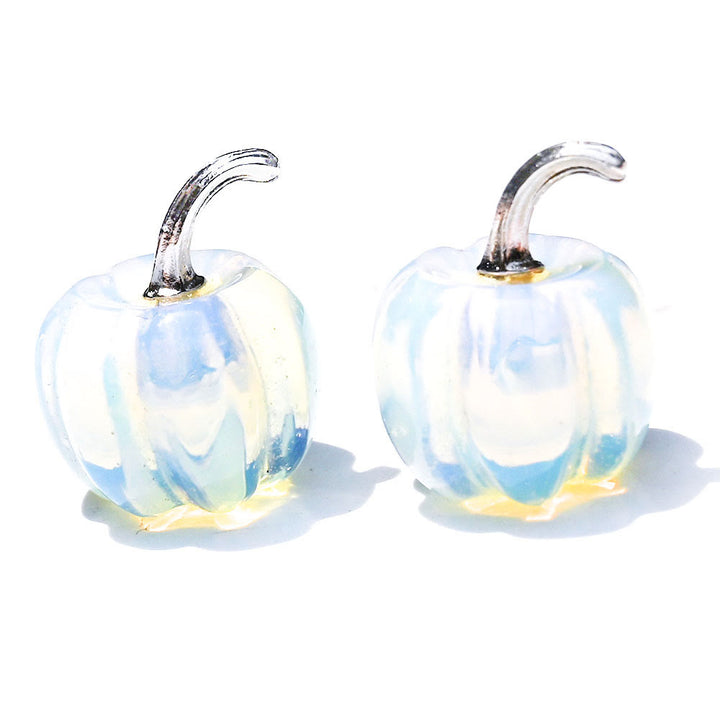 Olivenorma 2 cm Décoration en pierre précieuse sculptée en forme de citrouille en cristal naturel