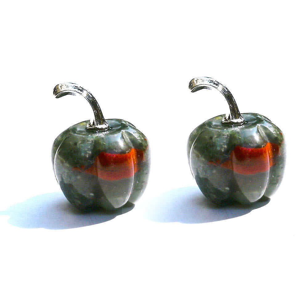 Olivenorma 2 cm Décoration en pierre précieuse sculptée en forme de citrouille en cristal naturel