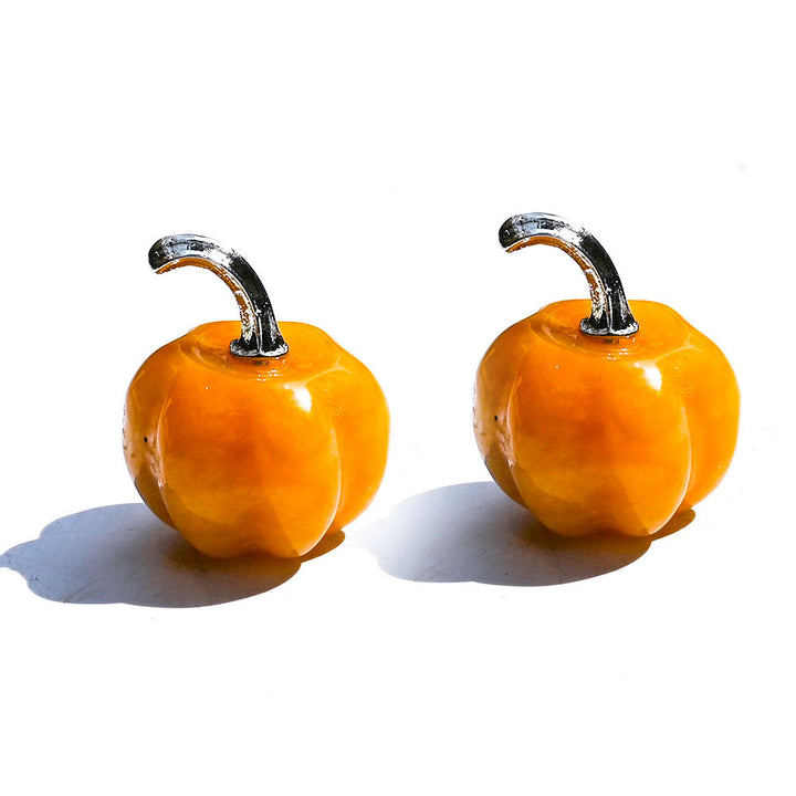 Olivenorma 2 cm Décoration en pierre précieuse sculptée en forme de citrouille en cristal naturel