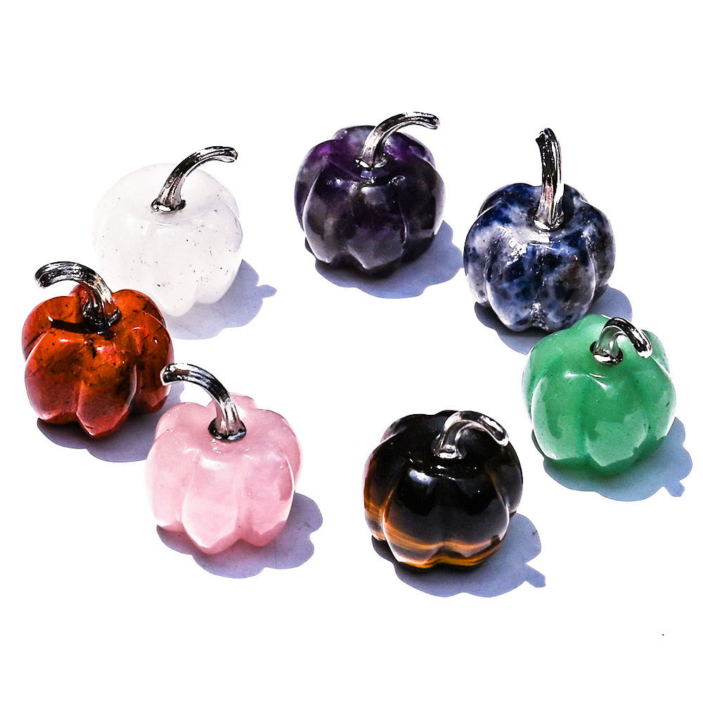 Olivenorma 2 cm Décoration en pierre précieuse sculptée en forme de citrouille en cristal naturel