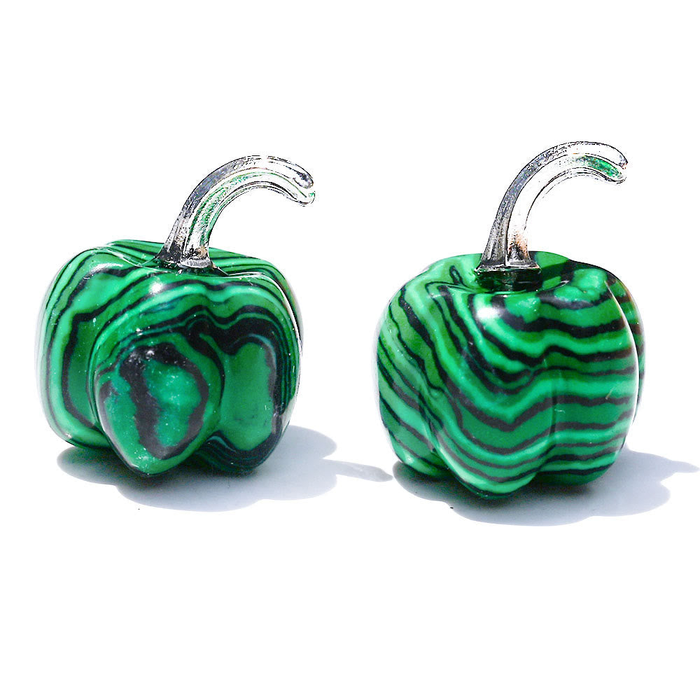 Olivenorma 2 cm Décoration en pierre précieuse sculptée en forme de citrouille en cristal naturel