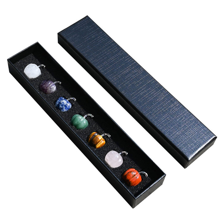 Olivenorma 2 cm Décoration en pierre précieuse sculptée en forme de citrouille en cristal naturel