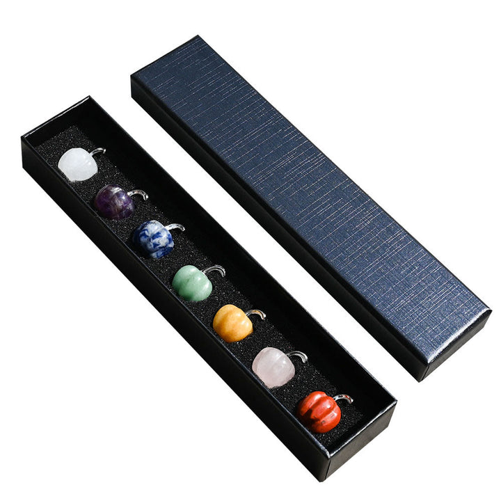 Olivenorma 2 cm Décoration en pierre précieuse sculptée en forme de citrouille en cristal naturel