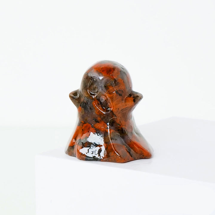 Décoration en pierre précieuse sculptée fantôme en cristal naturel Olivenorma de 3 cm