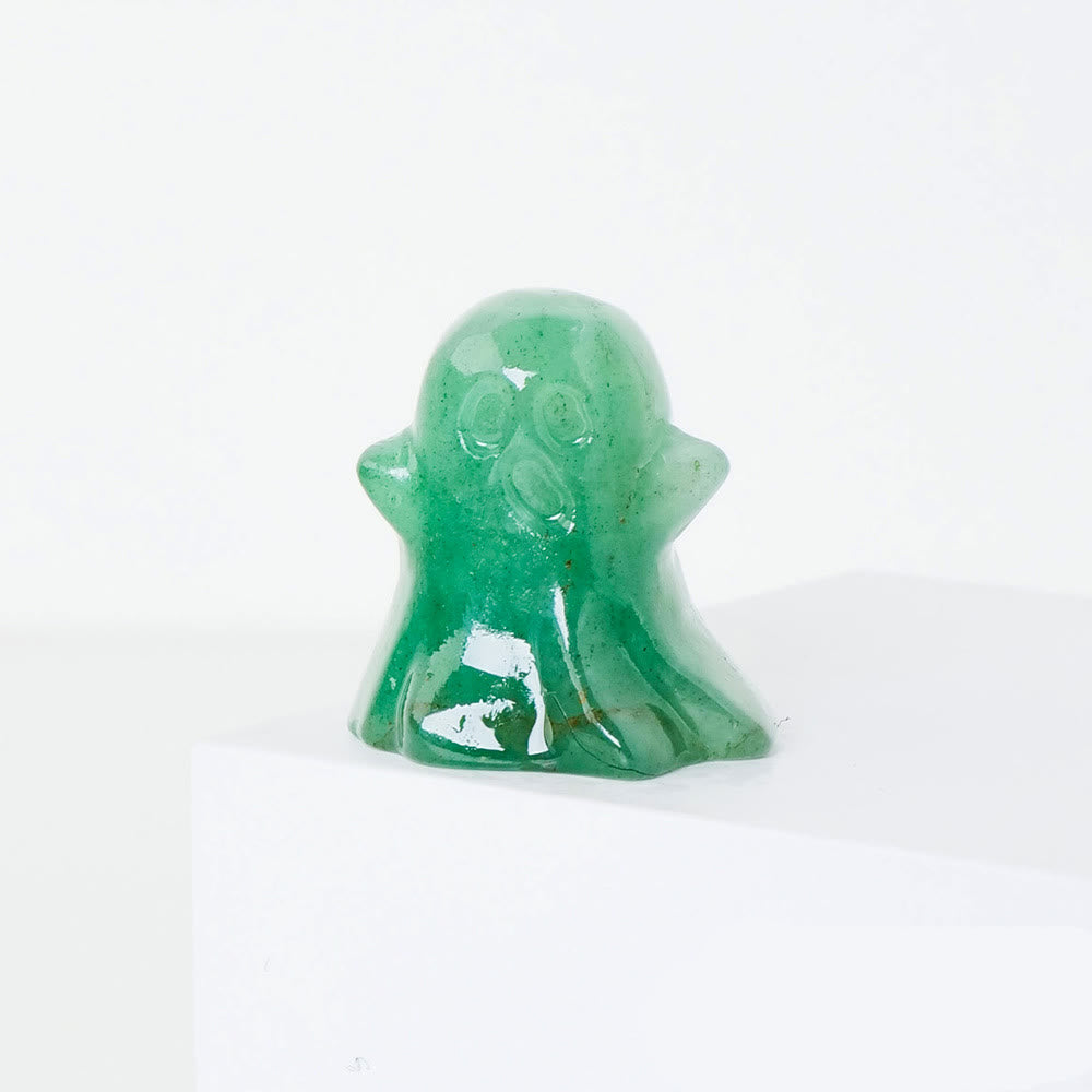 Décoration en pierre précieuse sculptée fantôme en cristal naturel Olivenorma de 3 cm