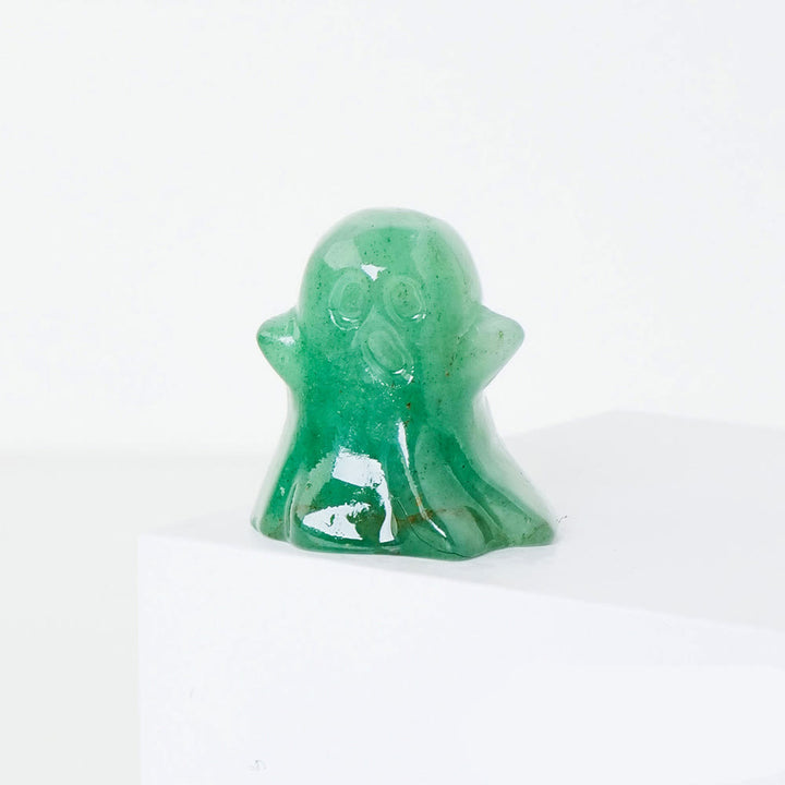 Décoration en pierre précieuse sculptée fantôme en cristal naturel Olivenorma de 3 cm