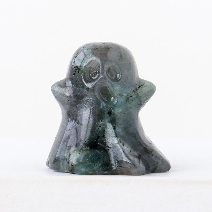 Décoration en pierre précieuse sculptée fantôme en cristal naturel Olivenorma de 3 cm