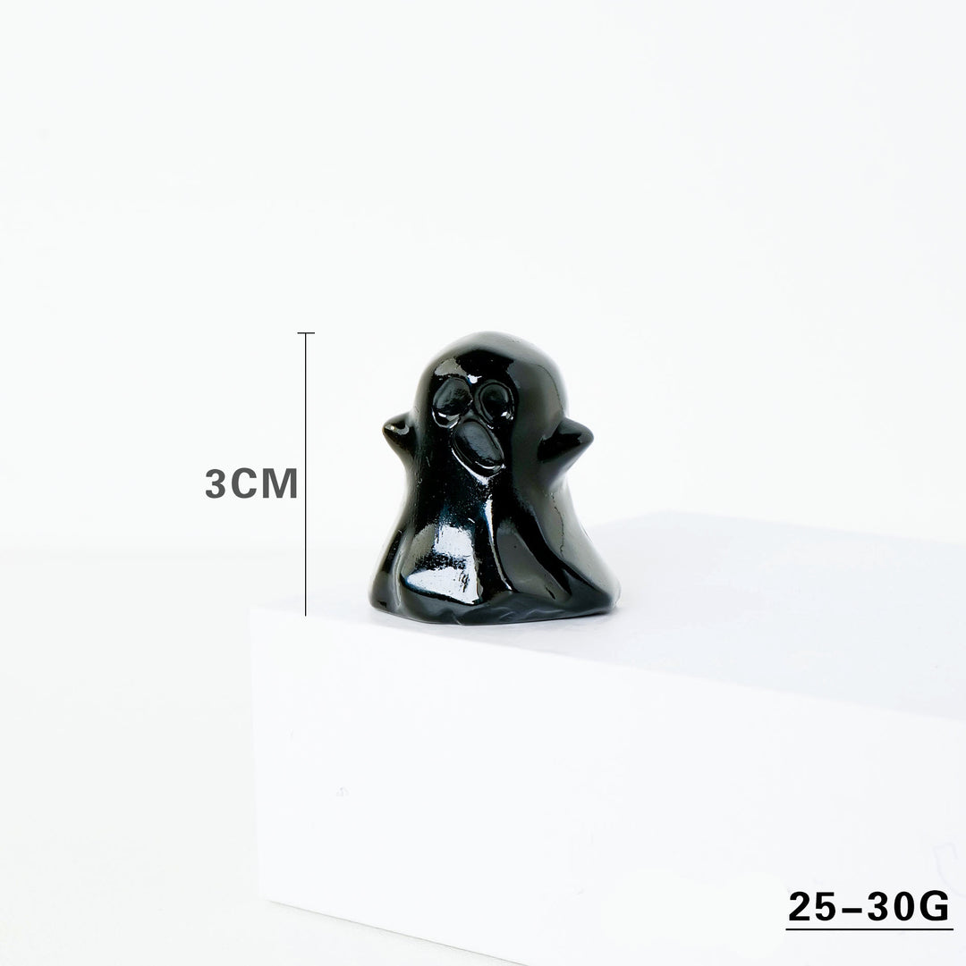 Décoration en pierre précieuse sculptée fantôme en cristal naturel Olivenorma de 3 cm