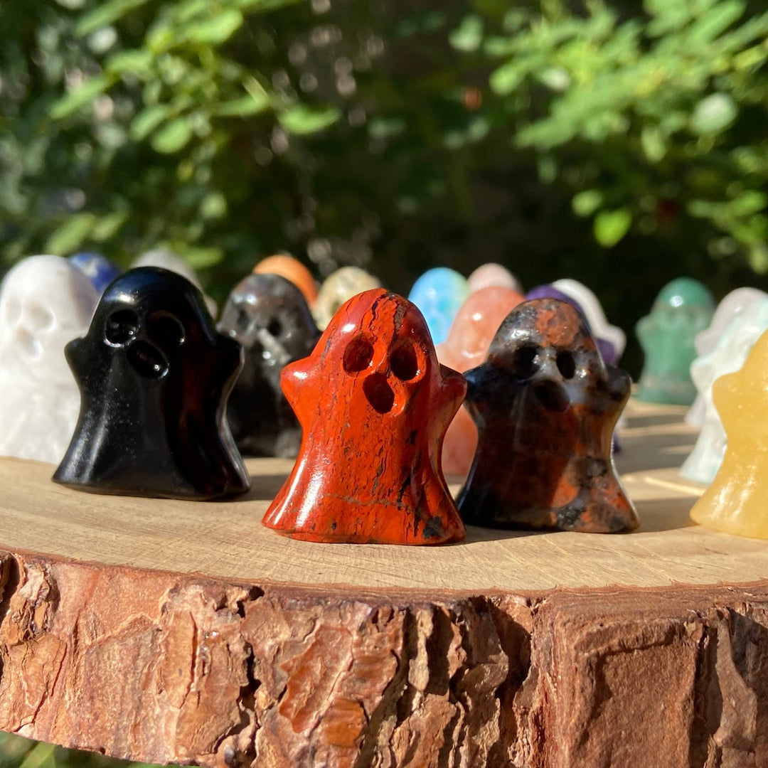 Décoration en pierre précieuse sculptée fantôme en cristal naturel Olivenorma de 3 cm