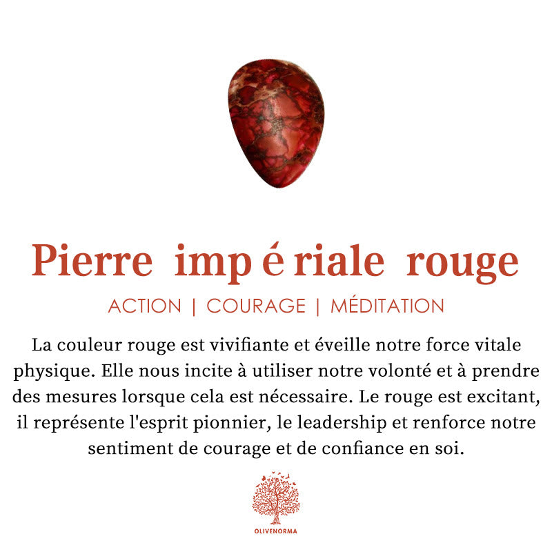 Bracelet en pierre rouge empereur Olivenorma