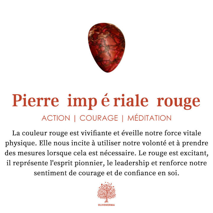 Bracelet en pierre rouge empereur Olivenorma