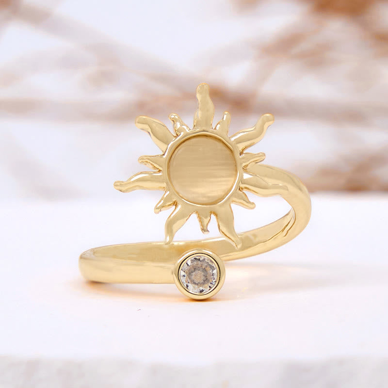Bague en pierre d'opale rose œil de chat avec éclat de soleil Olivenorma