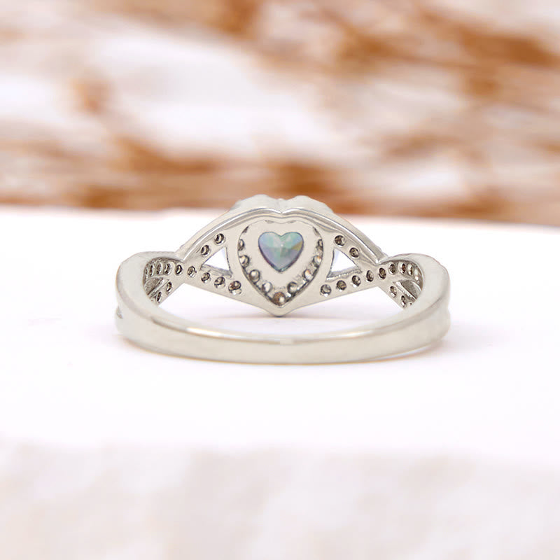 Bague en forme de croix infinie en alexandrite en forme de cœur Olivenorma