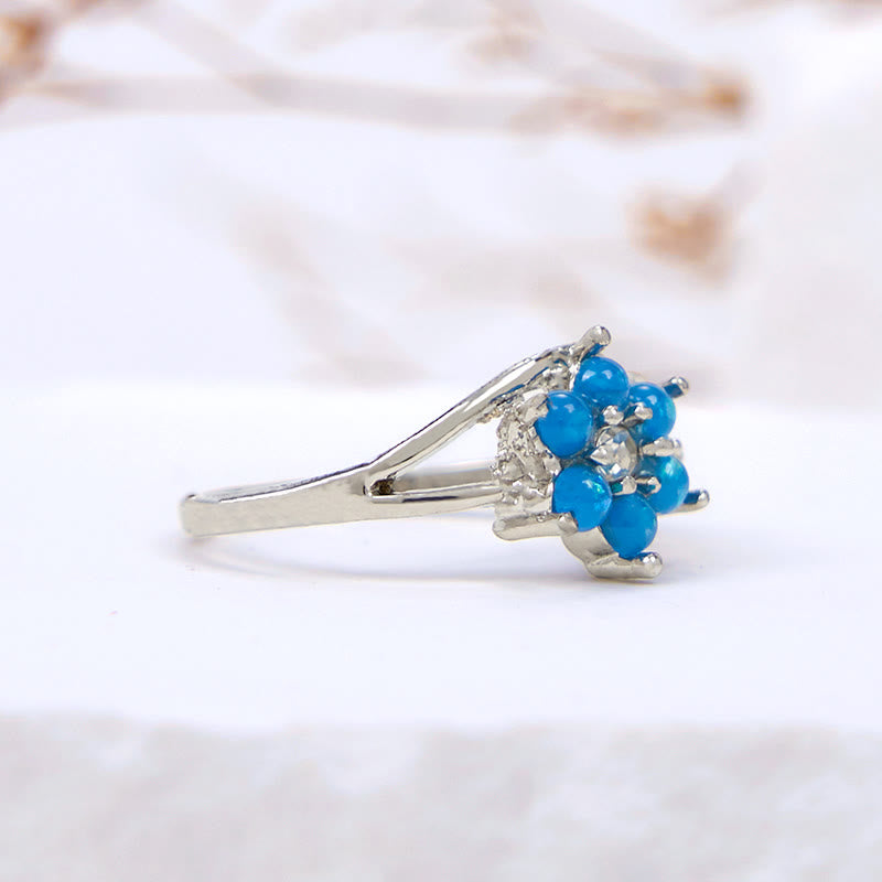 Bague en forme de vague de fleur d'opale Olivenorma