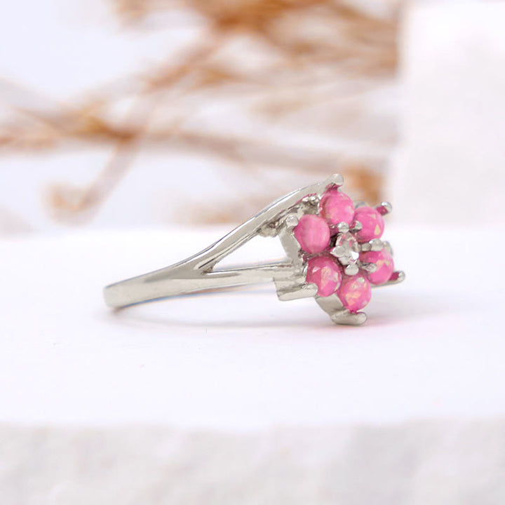 Bague en forme de vague de fleur d'opale Olivenorma