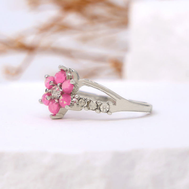 Bague en forme de vague de fleur d'opale Olivenorma