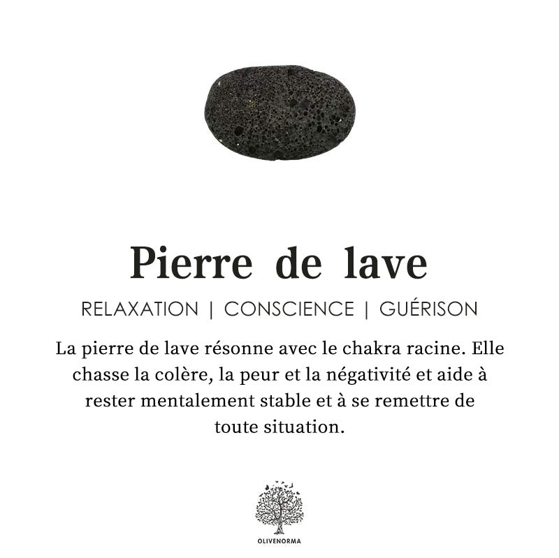 Bracelet pour homme en perles de pierre de lave, obsidienne flocon de neige et onyx noir Olivenorma