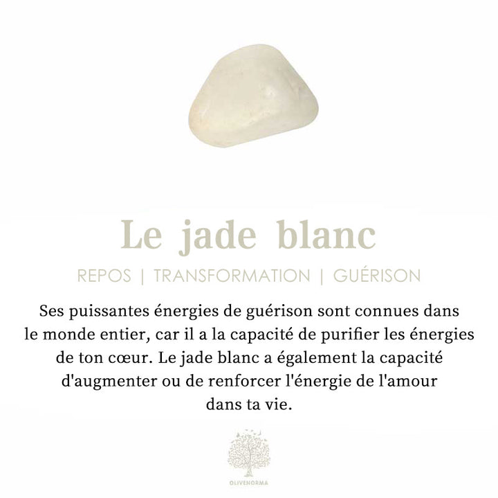 Bracelet Samsung enveloppant en jade blanc aigue-marine Olivenorma