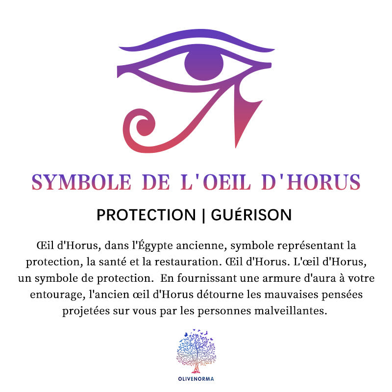 Bracelet Clé de Vie en Pierre Naturelle Olivenorma Symbole Oeil d'Horus