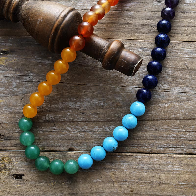 Collier de perles de chakra de 8 mm Olivenorma