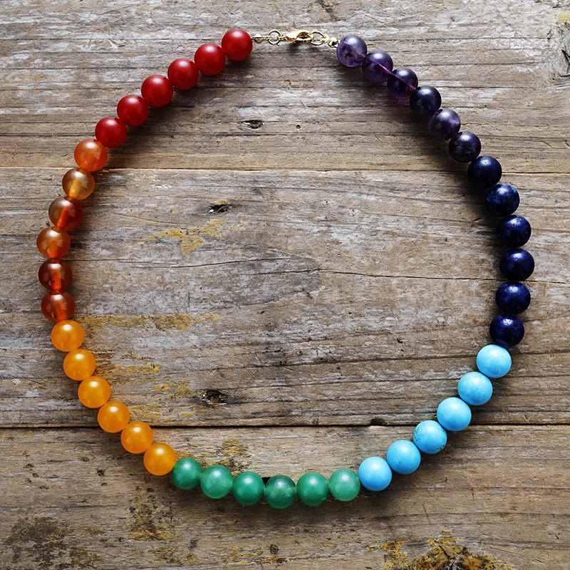 Collier de perles de chakra de 8 mm Olivenorma