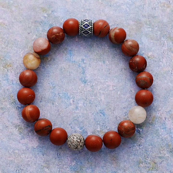 Bracelet de méditation et de yoga en perles de pierre naturelle Olivenorma de 8 mm