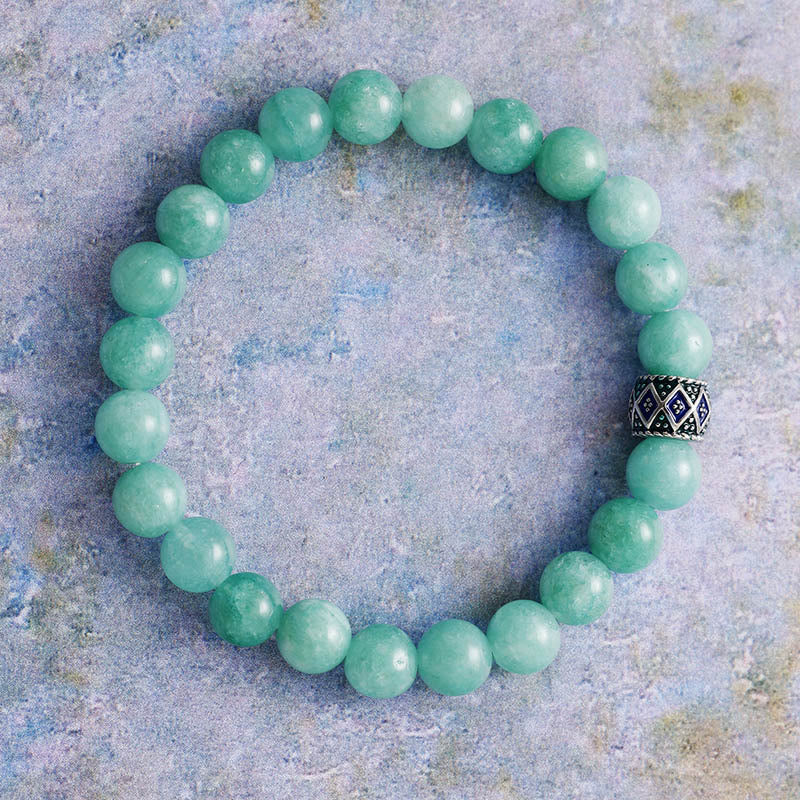 Bracelet de méditation et de yoga en perles de pierre naturelle Olivenorma de 8 mm