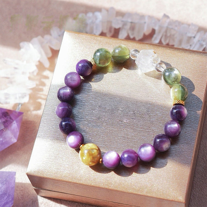 Bracelet de perles en pierre naturelle Olivenorma Ninth Purple Fire