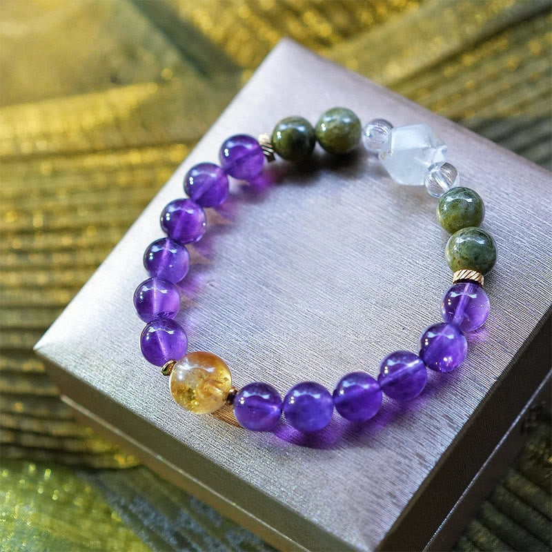 Bracelet de perles en pierre naturelle Olivenorma Ninth Purple Fire