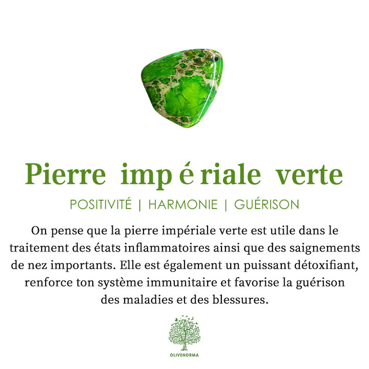 Bracelet en alliage de perles de pierre empereur vert turquoise Olivenorma