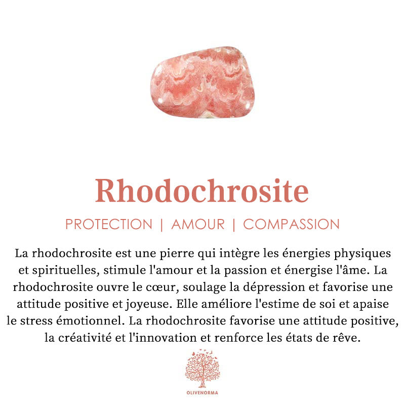 Bracelet en perles d'œil de tigre en rhodochrosite naturelle Olivenorma