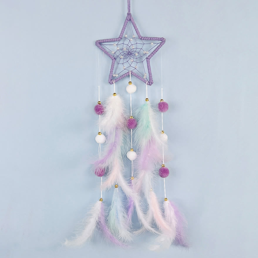 Attrape-rêves Olivenorma en forme de chat mignon, lune et étoiles