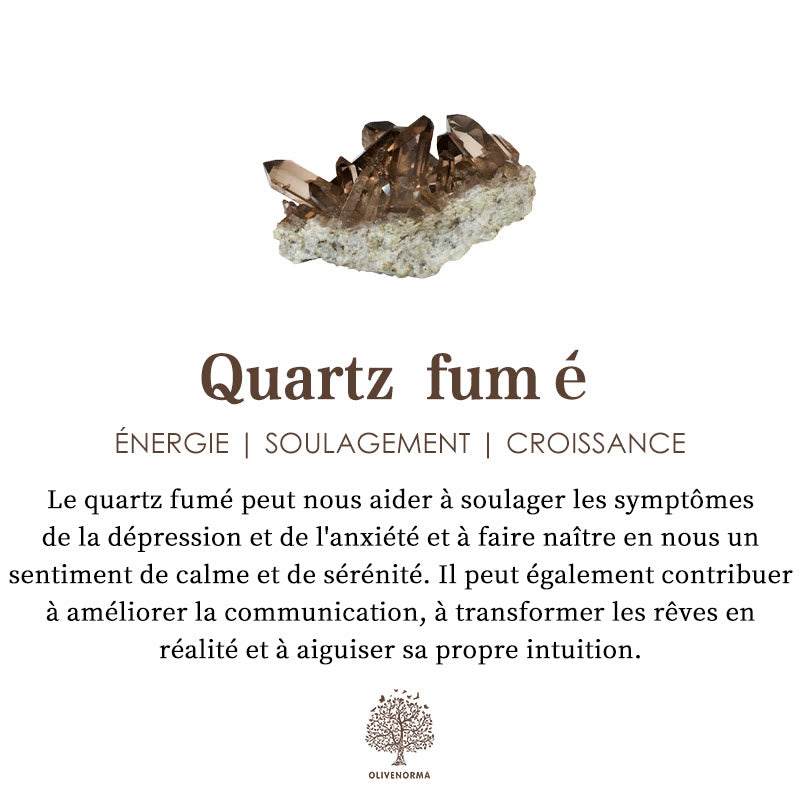 Bracelet de perles pour homme en obsidienne et quartz fumé Olivenorma