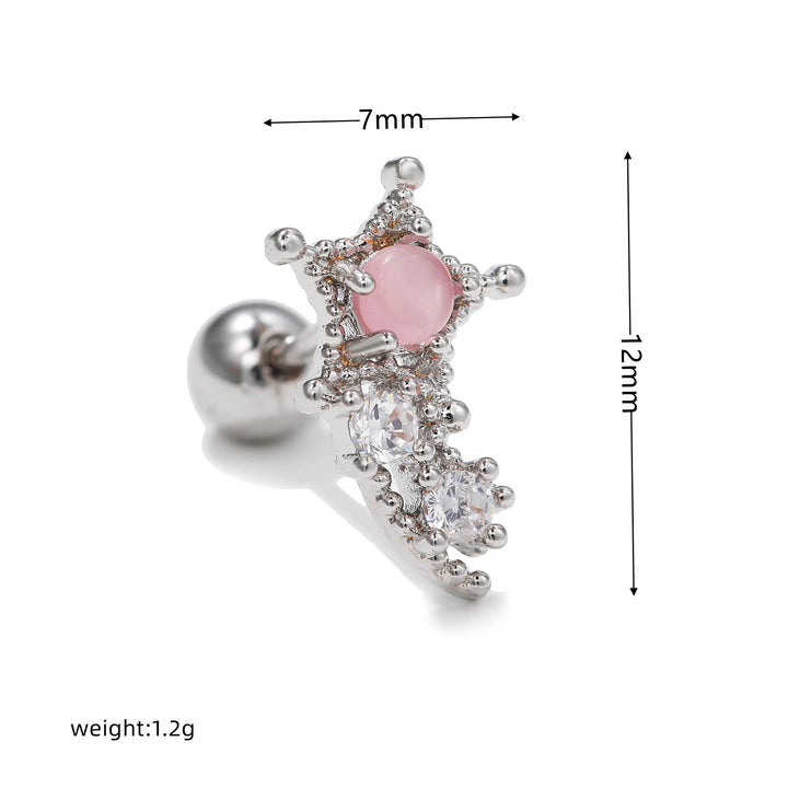 Boucles d'oreilles clous en zircon blanc exquis Olivenorma - image 17