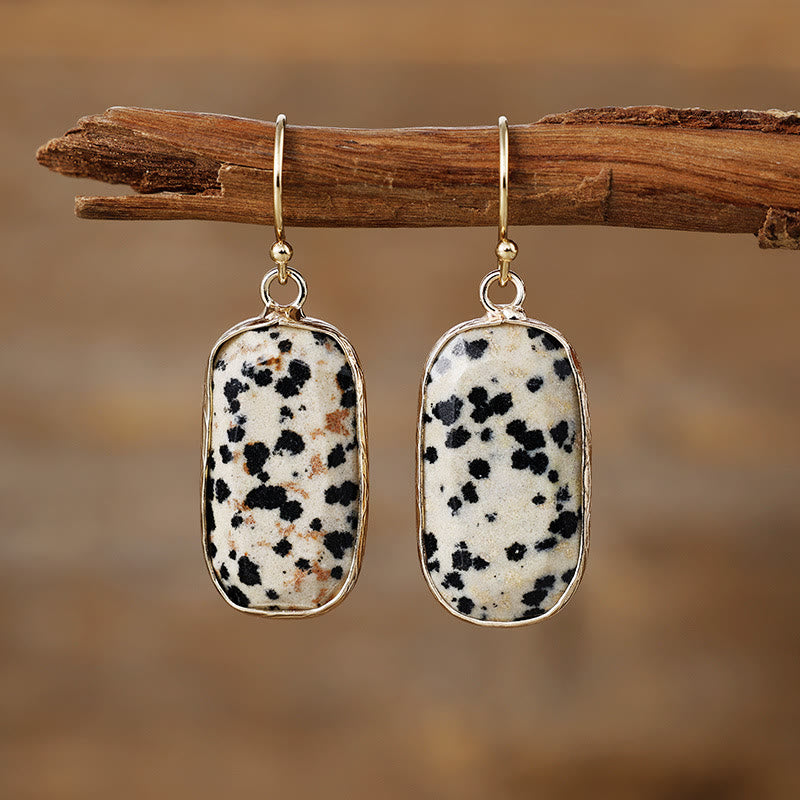 Boucles d'oreilles en cristal naturel taille ovale Olivenorma Baguette