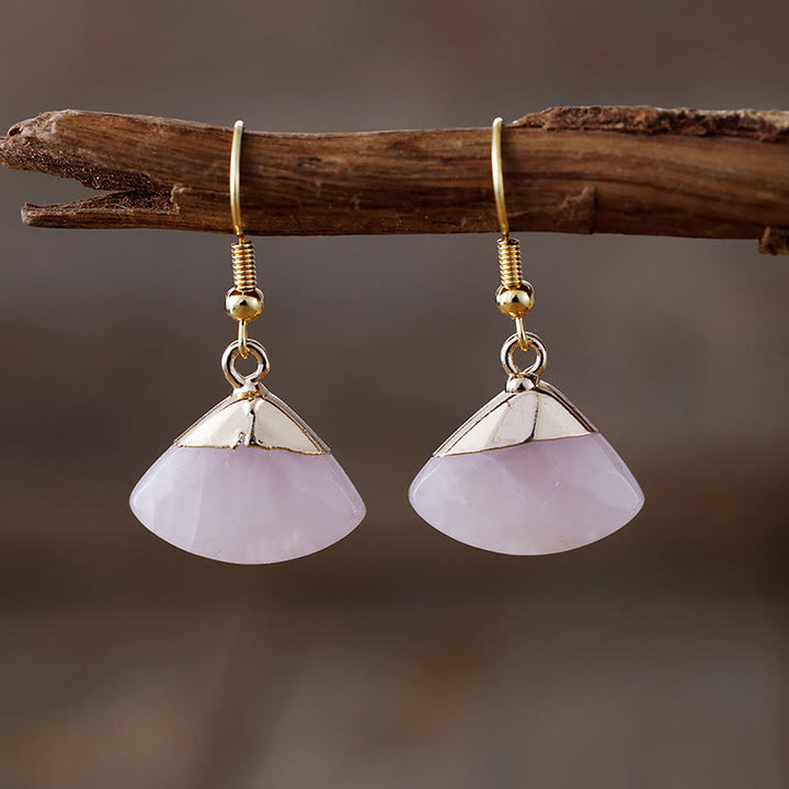 Boucles d'oreilles pendantes festonnées en amazonite et lépidolite Olivenorma
