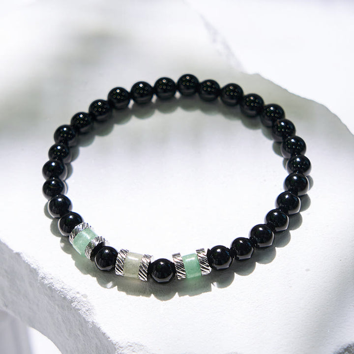 Bracelet en perles d'obsidienne aventurine verte Olivenorma de 6 mm