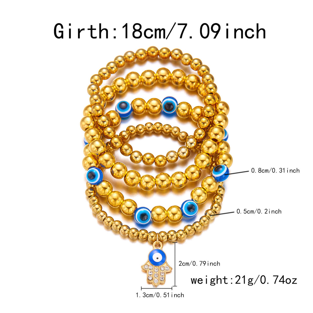 Bracelet en perles d'hématite et d'obsidienne avec œil de tigre et mauvais œil Olivenorma