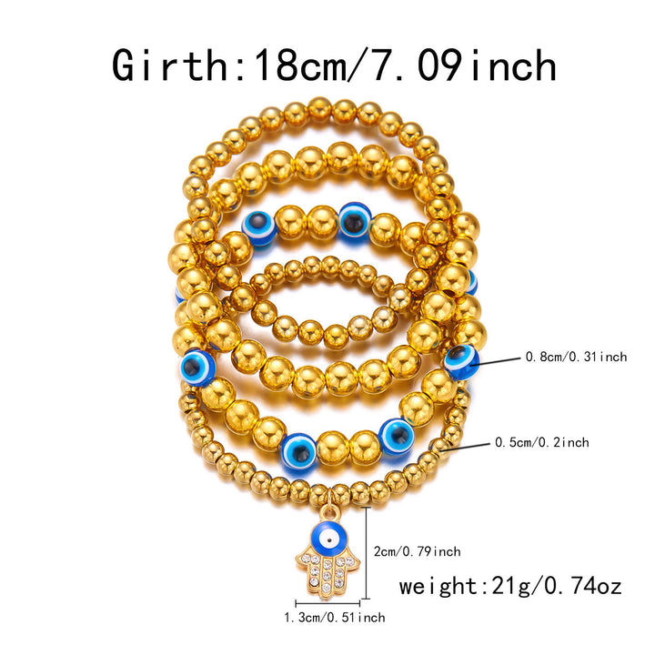 Bracelet en perles d'hématite et d'obsidienne avec œil de tigre et mauvais œil Olivenorma