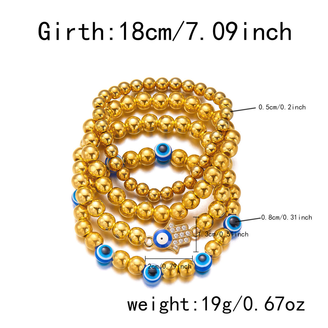 Bracelet en perles d'hématite et d'obsidienne avec œil de tigre et mauvais œil Olivenorma